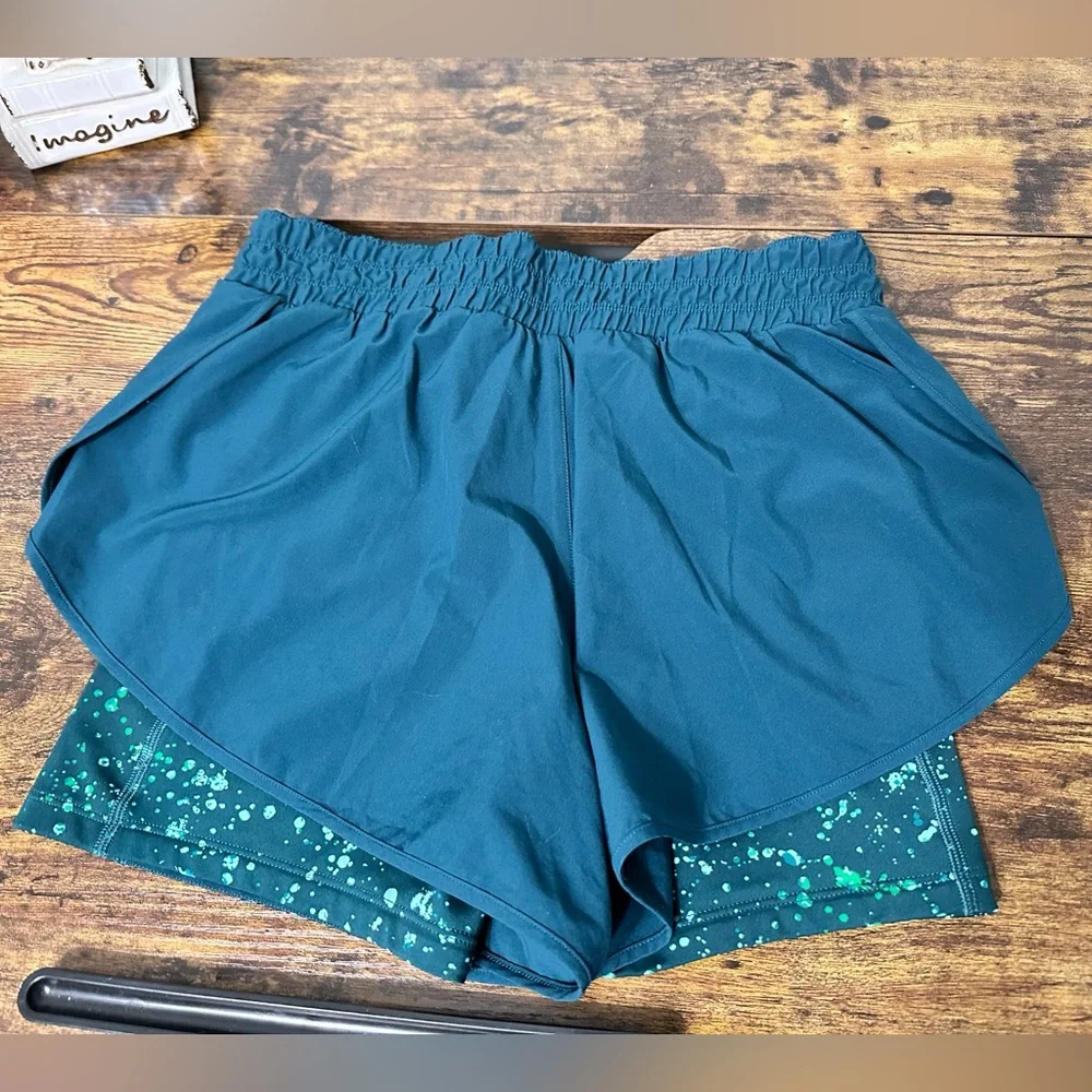 Athleta Hiit It 2 in 1 Short Women’s Size Small Teal Blue - Picture 1 of 6
